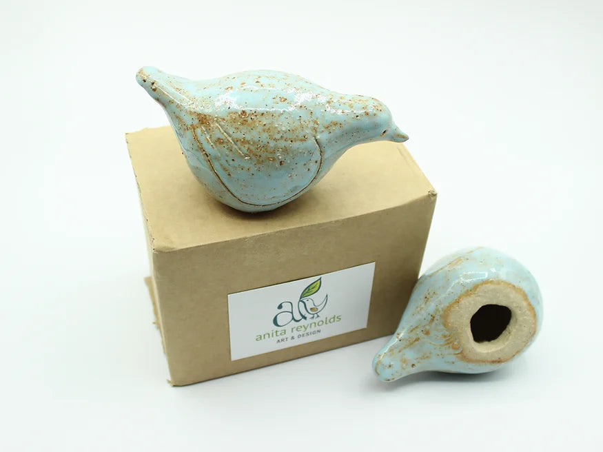 Love Birds Speckled Turquoise- Ceramic